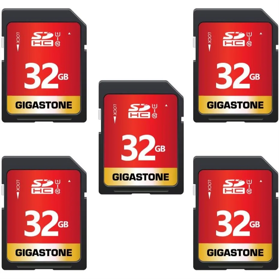 32GB SD Card 5-Pack UHS-I U1 Class 10 SDHC Memory Card High-Speed Full HD Video Compatible with Canon, Trail Cameras, 5 Mini