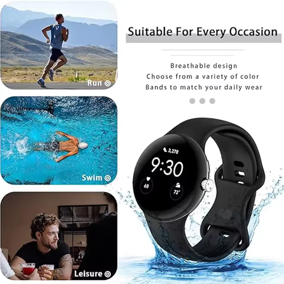 Silicone Strap For Google Pixel Watch 4/3 45mm 41mm comfortable Breathable Band For Google Pixel Watch 2/1 accessories Bracelet