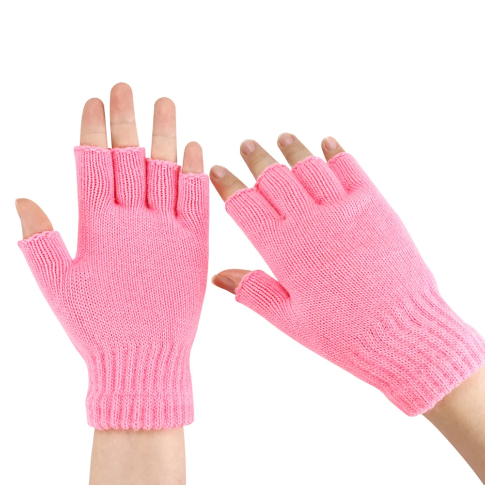 

Women Men Electric Heating Gloves Winter Warm Outdoor Gloves Fingerless 5V Rechargable for Sports Skiing for Running Cycling