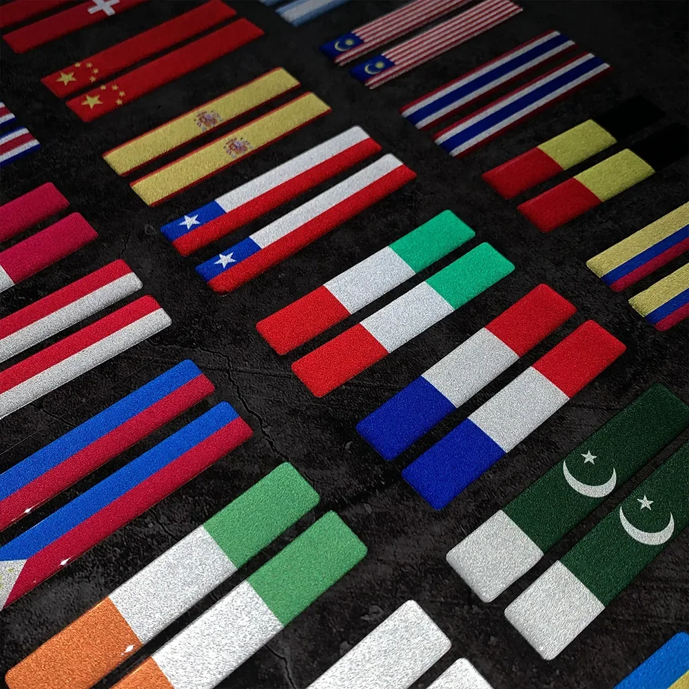 S T.National Flag สติกเกอร์ 3D หยดกาวหมวกกันน็อกกันน้ําอุปกรณ์ตกแต่งรถจักรยานยนต์สะท้อนแสง National Flag โลโก้