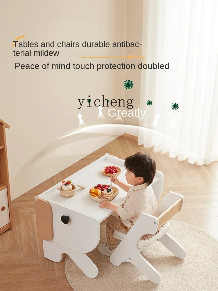 XL Child Care Children Multi-Functional Study Table Baby Learning Gaming Table Graffiti Early Education Table and Chair