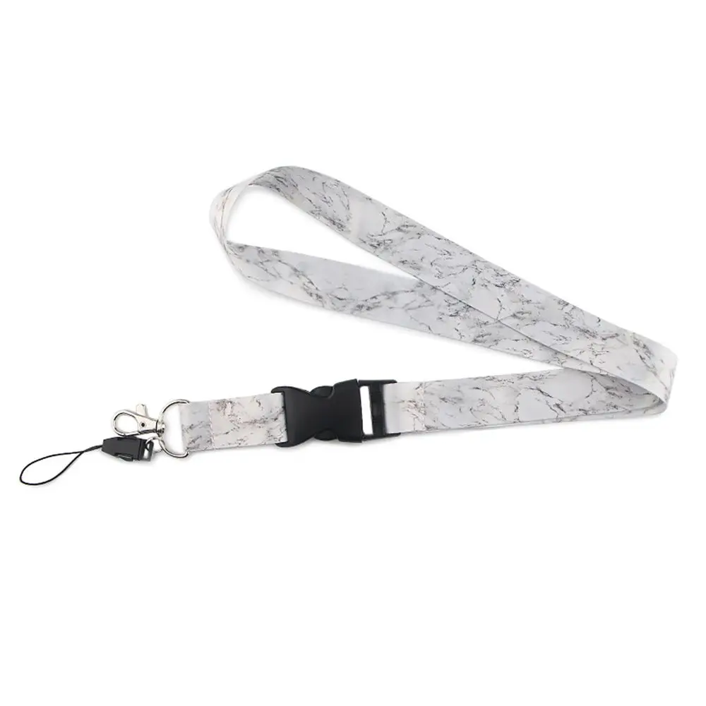 ID Badge Holder Hang Rope Name Tag Holder Webbings Ribbon Phone Hang Rope Phone Lanyard Strap Marbling Lanyard Neck Straps view 5