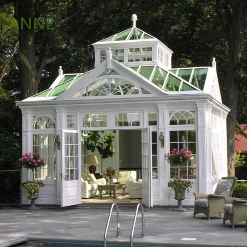 Serras de vidro comerciais Casas de casamento móveis Casas de aço e vidro