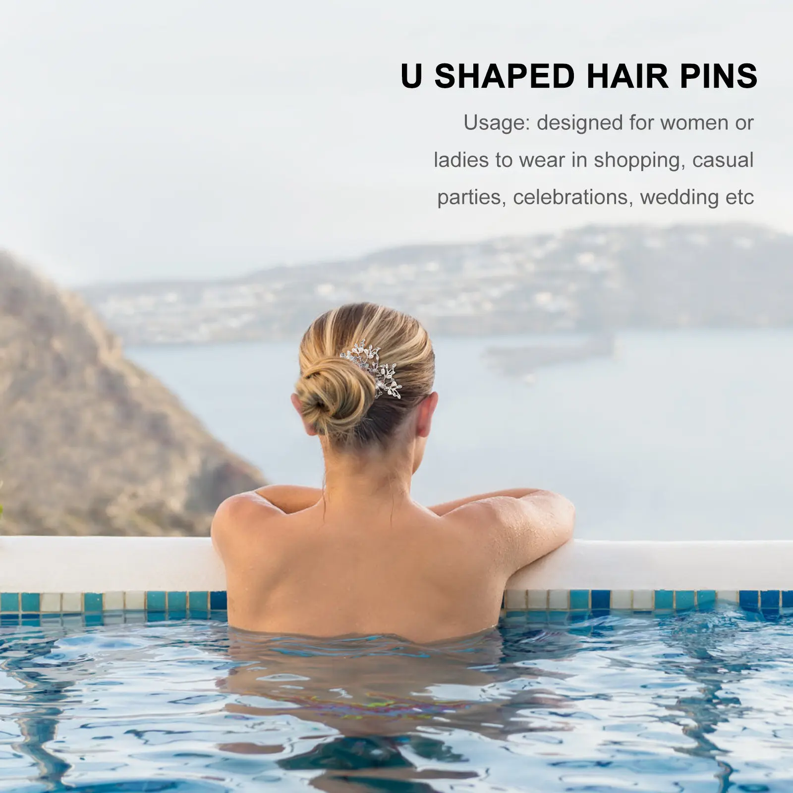 

1 шт. Жемчужная расческа для волос U-образной формы, винтажная заколка для прически, аксессуар для женщин, для свадебных причесок, повседневного использования, для вечеринок, серебристая