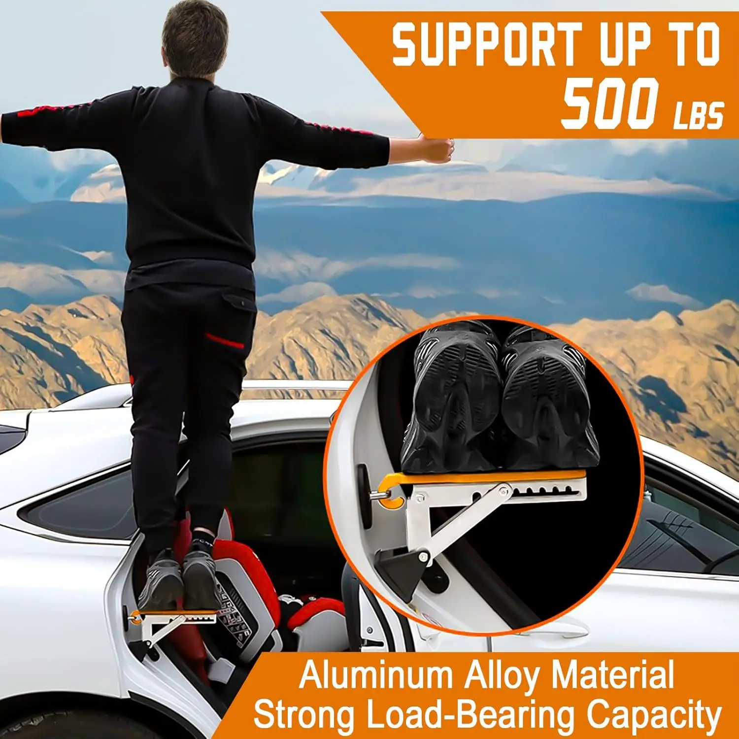 

Chrome-Plated Aluminum Alloy Car Foot Pedal Step Board with Hook Universal Vehicle Auxiliary Running Boards