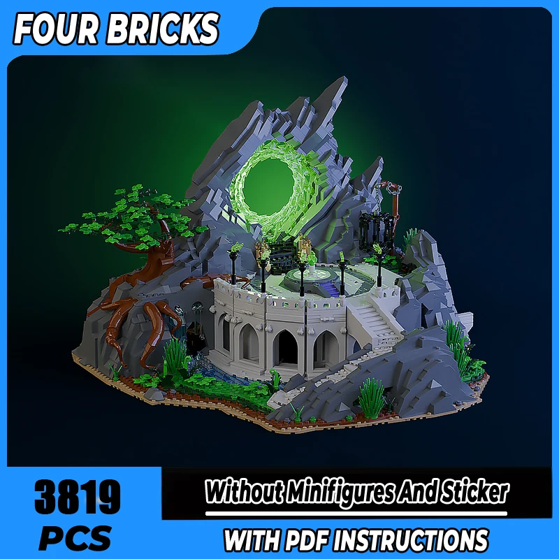 

Collectible Magic Tech Scene Moc Brick Building Shadow Crack Tech Module Brick Model Gift Christmas Toy DIY Set Assembly！