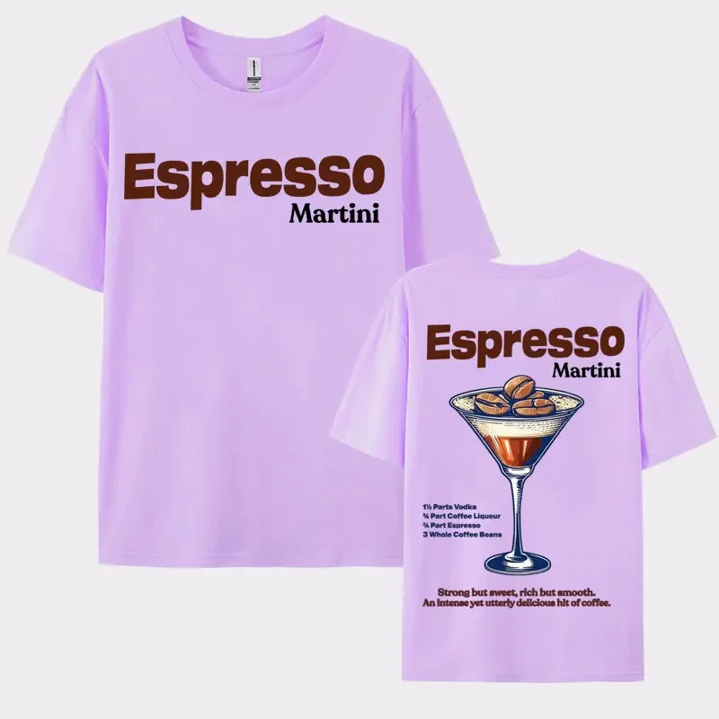 Funny Espresso Martini Graphic T Shirt Cocktail Themed Meme T-shirts Men Women\'s Fashion Retro Summer Pop Art T-shirt Streetwear