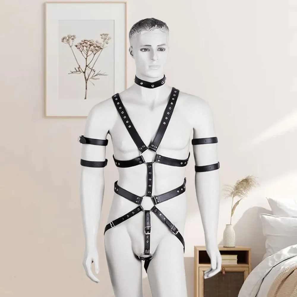 Gay Rave Harness Man Pu Leather Bdsm Bondage Strap Chest Restraint Kit Sex Lingerie Adjustable Cosplay Sex Toys Sex Toys For Men