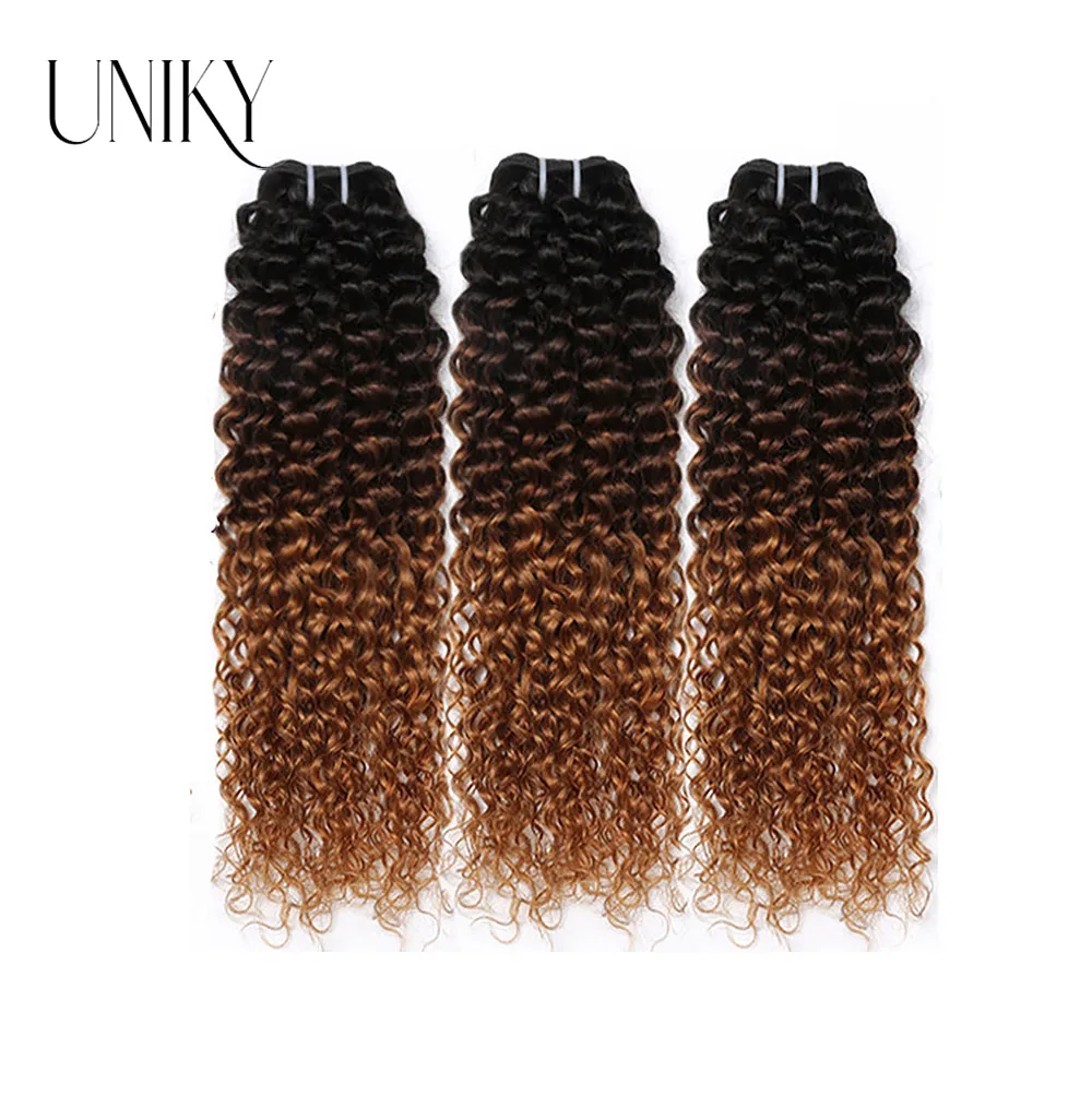 Afro Kinky Curly Cabelo Humano Weave, 4 Pacotes, 4 Encaracolados, 4x4, Parte Livre, Lace Front Encerramento, 1B, 4, 30, Transparente