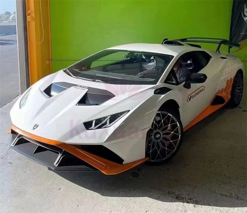 لامبورغيني هوراكان LP580 LP610 EVO STO نمط ألياف الكربون الجافة المصد الأمامي المصد الخلفي الخلفي سبويلر طقم الجسم