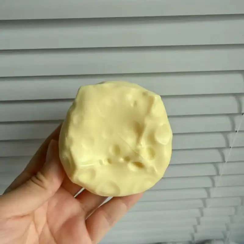 Genuine Vaseline Filled Giant Cheese Squishy Toy 1/3Pcs Soft Squeeze Stress Relief Ball Cute Cheese Shape Slow Rebound Fidget image 3