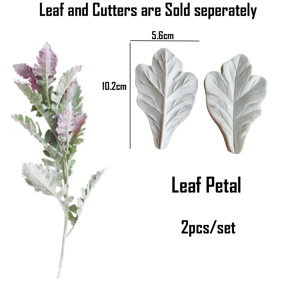 Silver Leaf Petal Veiner Silicone Mould Fondant Flowers Cake Decorating Chocolate Gumpaste Sugarcraft Clay Cold Porcelain M2894