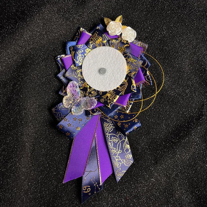 55mm-75mm 1Pcs Ribbon Cosplay Ita Bags Rosette Protection Flower Pin Holder Badge Base Accessoriesray Itabag Decor
