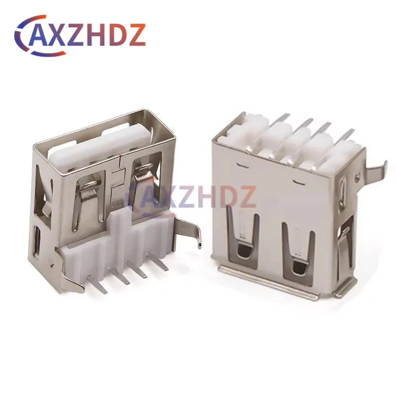 10PCS A Type USB 2.0 4Pin Female Socket Connector G54 2 feet 90 degree Data Transmission Charging