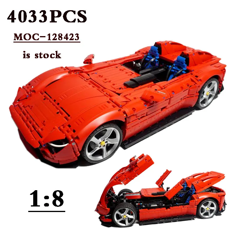 MOC-128423 Classic Racing F90 SP1 and SP2 1:8 Scale Sports Car 4033PCS for 42143 Building Block Toys Kids Fun Toys Birthday Gift