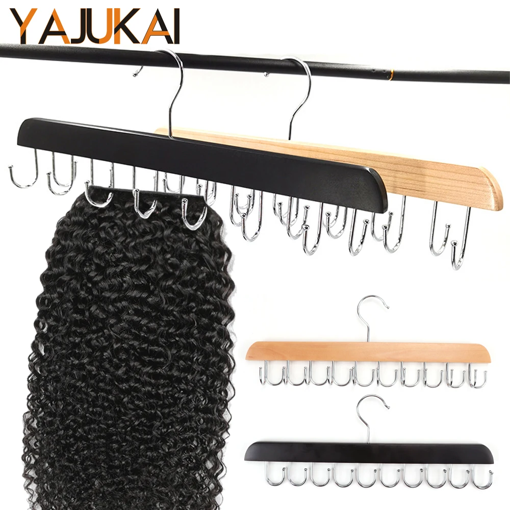 2Pcs Hair Extensions Holder Organizer For Hanging Hairpiece,Hair Bundles,Hair Weft 14/20Pcs Hooks Two-Sided Hair Extension Rack