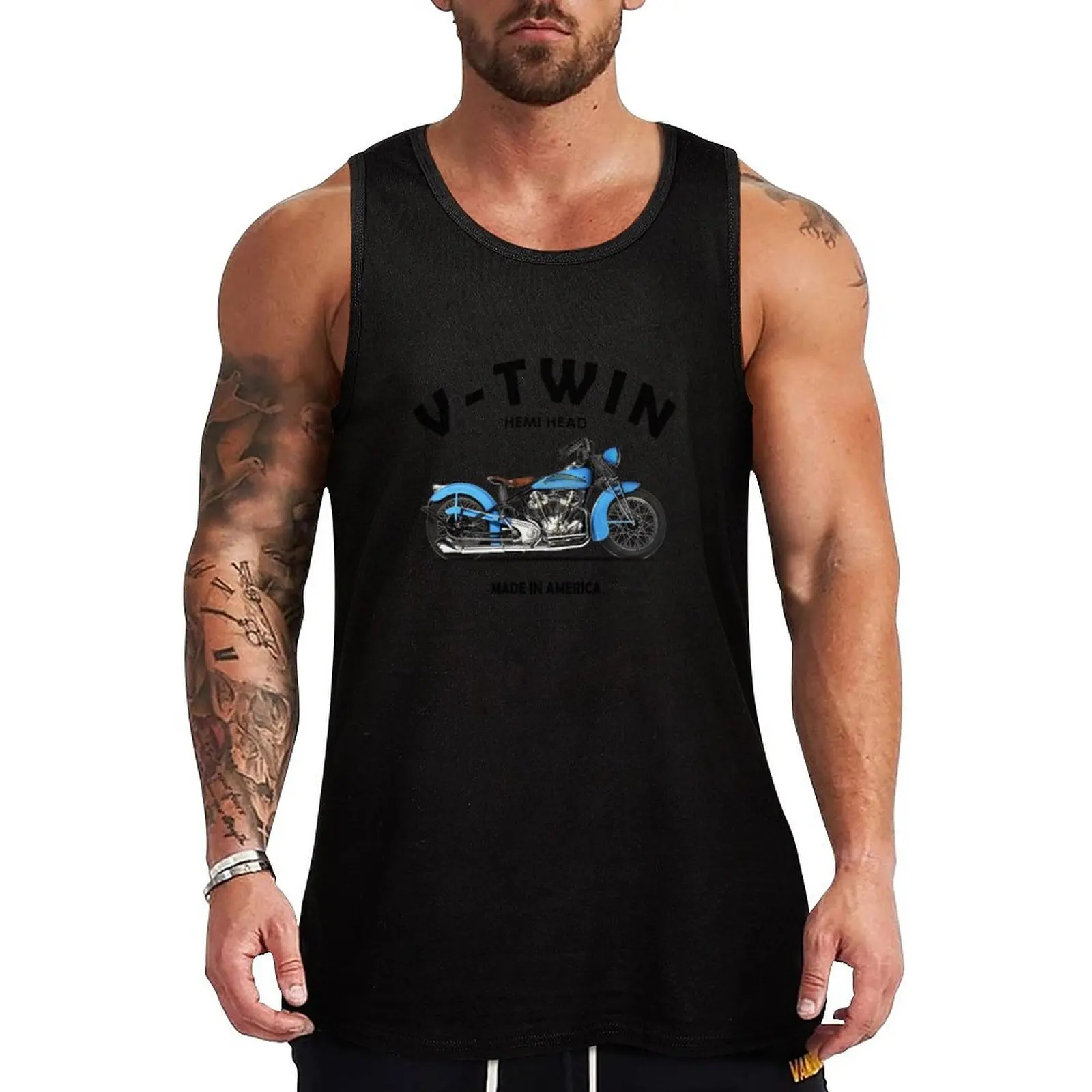 Crocker V-Twin 1937 Tank Top singlet for men sleeveless gym shirts male fitness Japanese t-shirt