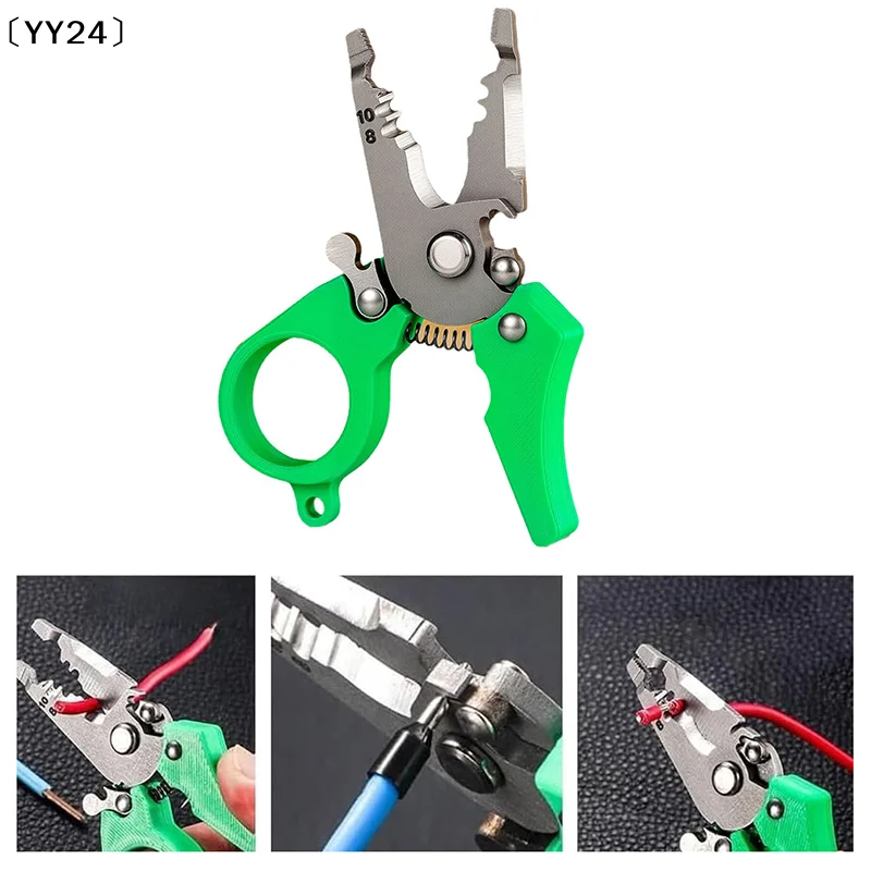 〔YY24〕Mini Multi-tool Wire Stripper,Multi-function Hand Tool For Strip, Split, Trim, And Crimp, Cable Scissors For Home Repair