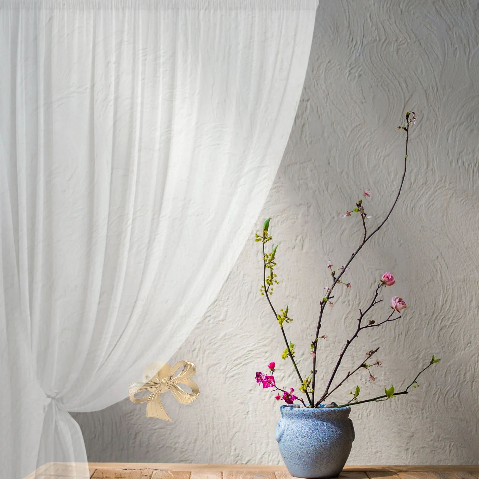 

Creative Curtain Hooks Gold Brass Bow Wall Mounted Holdbacks For Living Room Bedroom Heavy Duty Metal Curtain Tiebacks