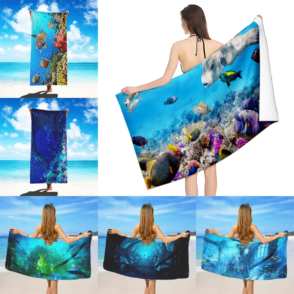 

Sea Worlds Beach Towel Microfiber Sand Free Quick Dry Soft Sandproof Pool Towels Gift for Women Travel Gym Shower Camping towel