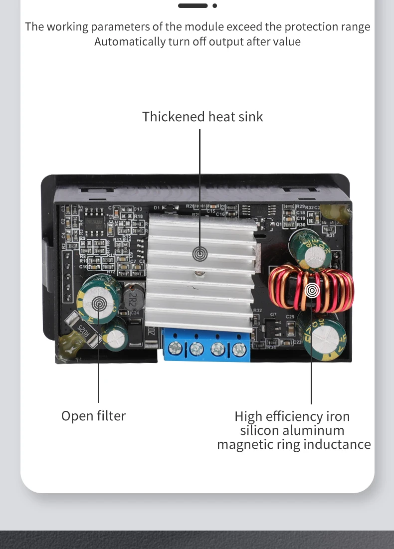 CNC DC DC باك دفعة محول CC CV DC5-30V المدخلات إلى DC0.5-30V إخراج وحدة الطاقة قابل للتعديل ينظم مختبر إمدادات الطاقة