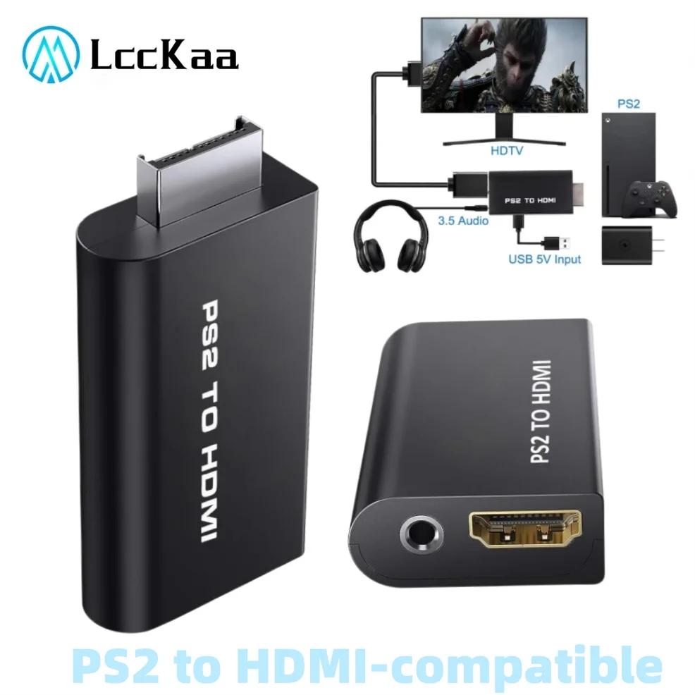 1080P PS2 To HDMI-compatibale Audio Video Converter Adapter Cable Support All PS2 Display Modes for HDTV PC HD Cable Adapter