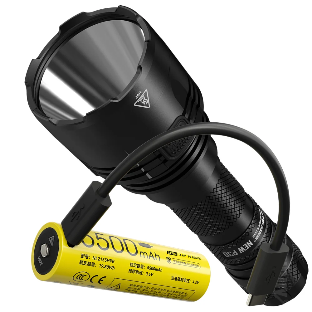 

Nitecore NewP30 Torch NL2155HPR 5500mAh 21700 USB Rechargeable Battery 1000 Lumen LED Flashlight Waterproof Lamp Camping Hunting