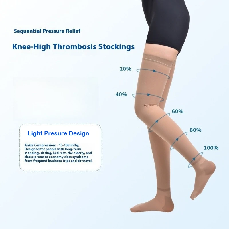 Compression Stockings Knee High Nurses Pregnant Women Anti Embolem Support Stockings Breathable Non Slip Blood Circulation Socks