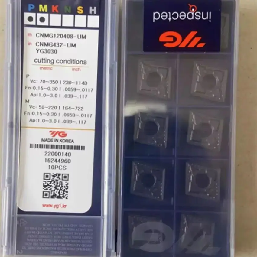 

CNMG120404-UM/CNMG120408-UM/CNMG120412-UM YG3010/YG3020/YG3030 Оригинальные твердосплавные вставки YG Токарные пластины с ЧПУ Токарный станок Режущие инструменты