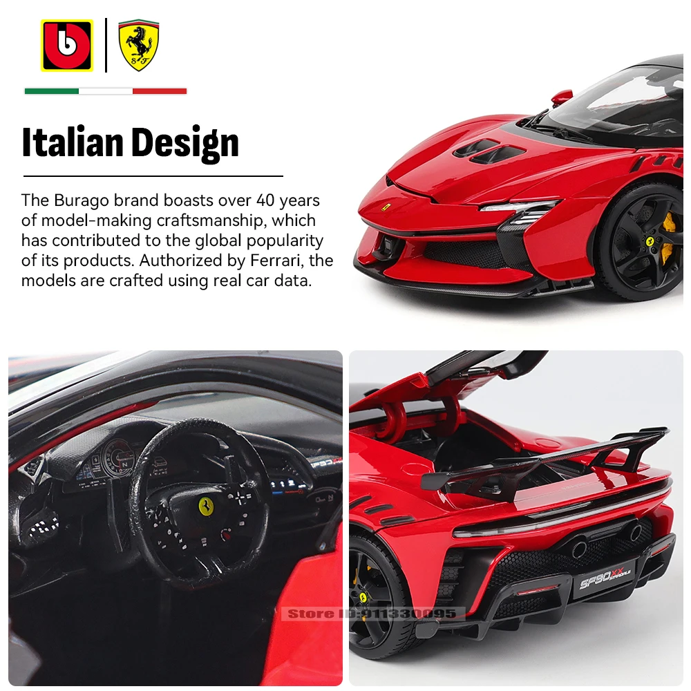 Bburago 1:18 Ferrari SF90 XX Stradale Lega di Lusso Veicolo Pressofuso Auto Modello Collezione di Giocattoli Regalo per i ragazzi