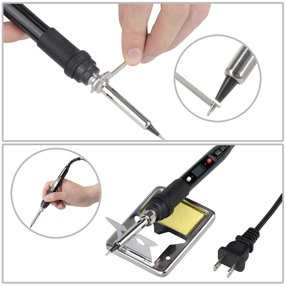 908S 80W Electric digital soldering iron station 220V 110V temperature adjustable welding soldering tips tools accessories