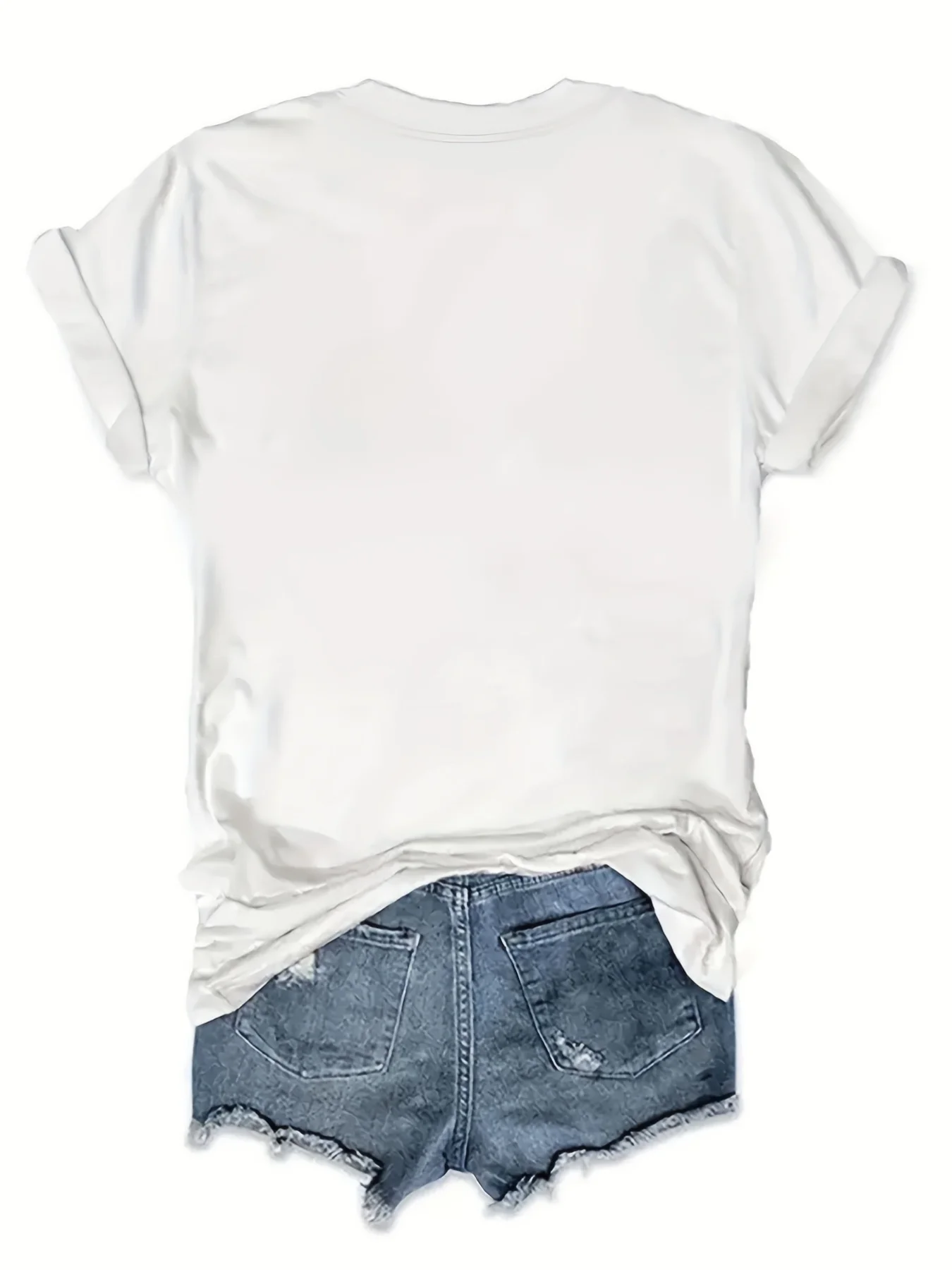 Silver Cherry Graphic Print T-Shirt Short Sleeve Crew Neck Casual Top for Summer & Spring Women\' S Clothing