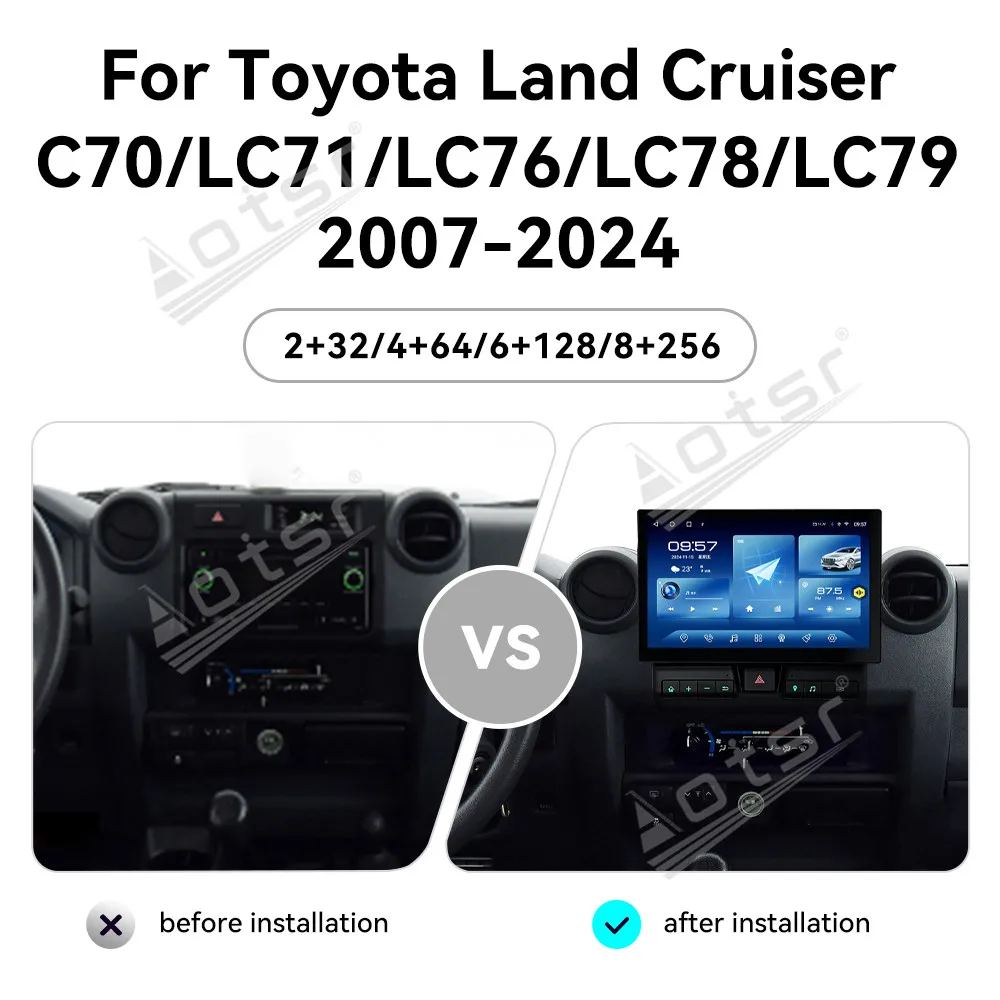 11.6 Inch For Toyota Land Cruiser C70/LC71/LC76/LC78/LC79 2007-2024 Video Stereo Auto GPS  Navigation Vehicle  Stereo Radio