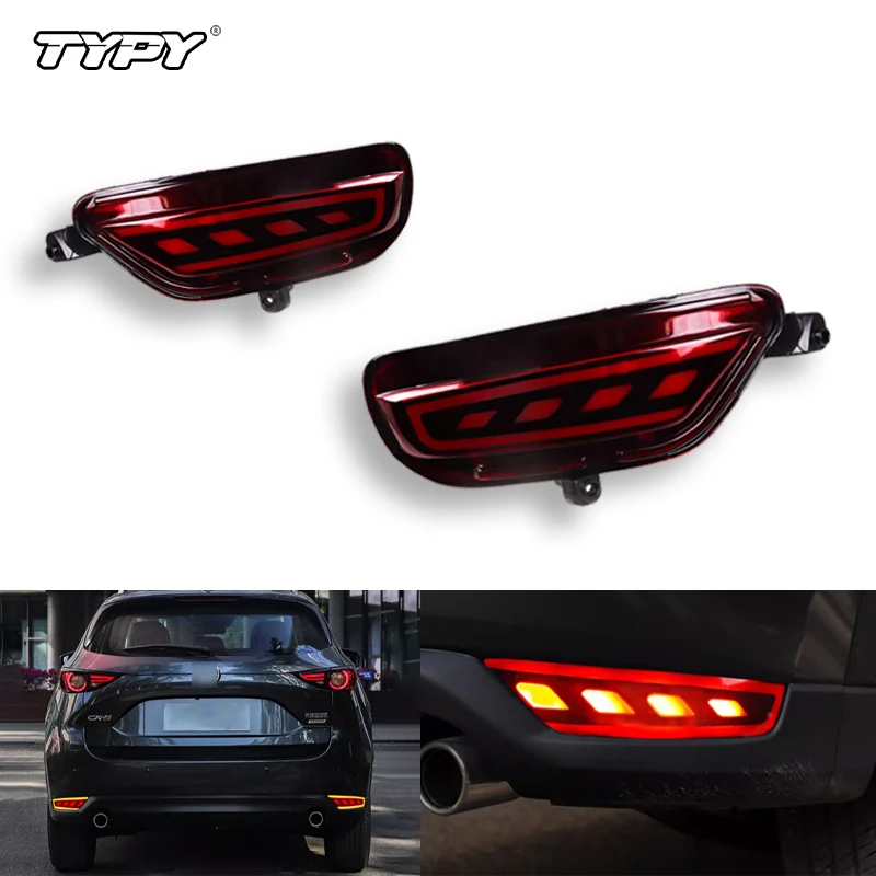 

TYPY 3-Functions Car Rear Bumper Lights For Mazda CX-5 CX5 2018 2019 2020 2021 Brake Dynamic Turn Signal Lamp Driving Lamp 12V