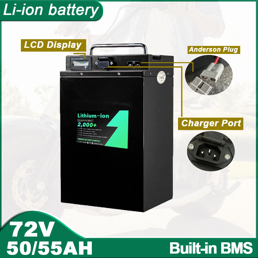 SEENRUY 72V 50AH 55AH Li-ion 3500W 7500W Lithium Polymer Battery Perfect For E-bike Electric Cars Motorcycle Vehicle