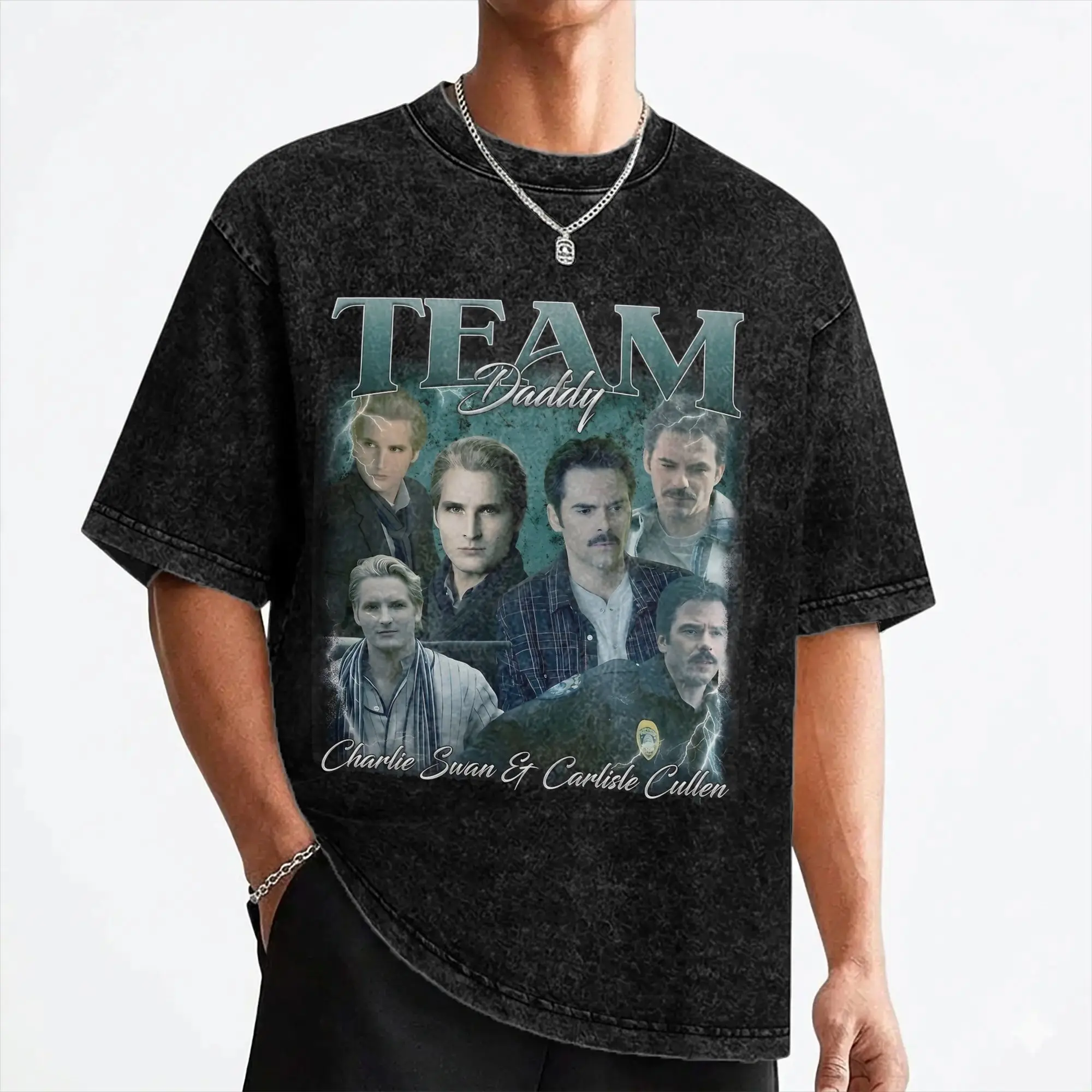 Team Daddy Twilights Movie T Shirt Washed 100% Cotton High Street T-Shirt  Novelty Men Women Streetwear Summer Tees