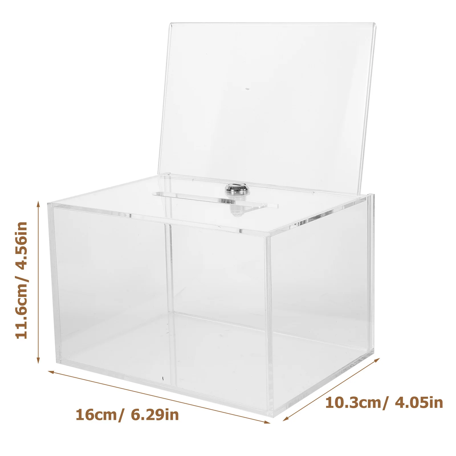 1 مجموعة 1 مجموعة صندوق التصويت الاكريليك الشفاف مع قفل التبرع تخزين جمع الاقتراحات الاقتراع العام رسالة شكوى #5