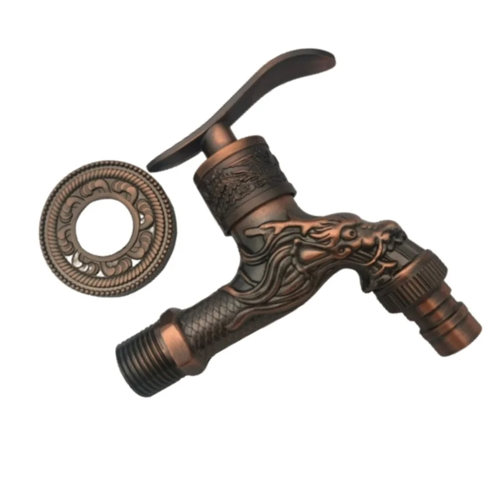 Cold Water Valve Vintage Wall Faucet For Vintage Decor Smooth Porcelain Valve Core For Washing Machine Hoses Red