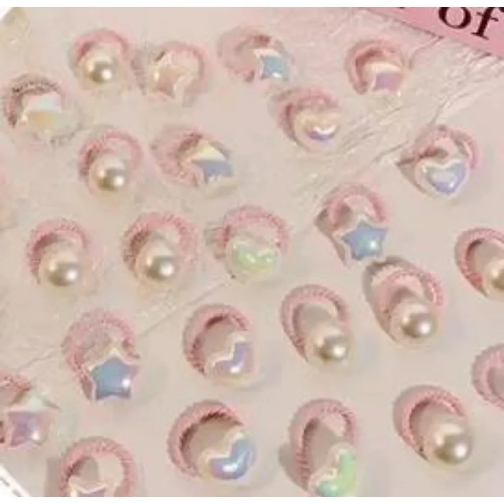 

10Pcs Set Hair Cute Baby Girls Cartoon Love Heart Star Hair Ties Toddler Elastic Rubber Bands Kids Hair Rope Headwear