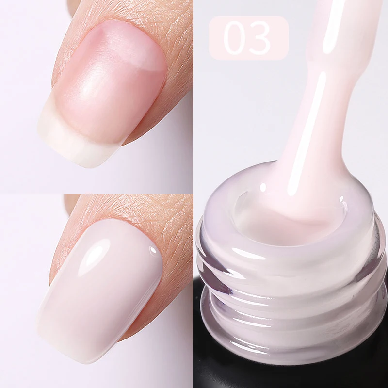 BORN PRETTY Melkachtig Roze Rubberen Basis Gel Nagellak Glitter 15 ml Semi-Permanente Vernis Losweken Zelfnivellerende UV LED Gel