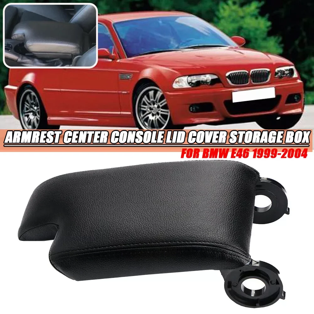 

Подлокотник с крышкой центральной консоли для BMW E46 3 серии 1999 2000 2001 2002 2003 2004, чехол для подлокотника из черного волокна, кожи и пластика, левый руль