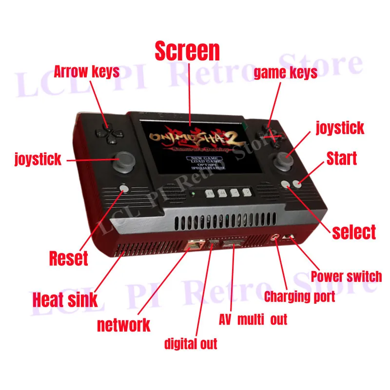 IPS Coleção portátil Arcade Player, nenhum simulador, Joystick duplo, modificado por P/S2 Motherboard, 5"