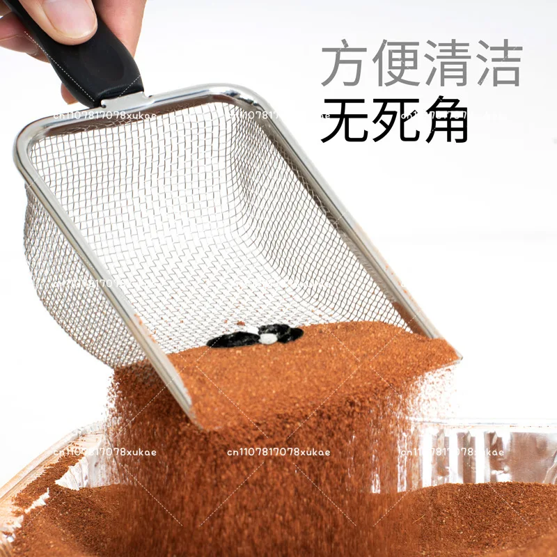

2.8mm Stainless Steel Fine Pores Cat Sand Shovel Durable Stainless Steel Cat Litter Scoop Recyclable Cleaning Tool