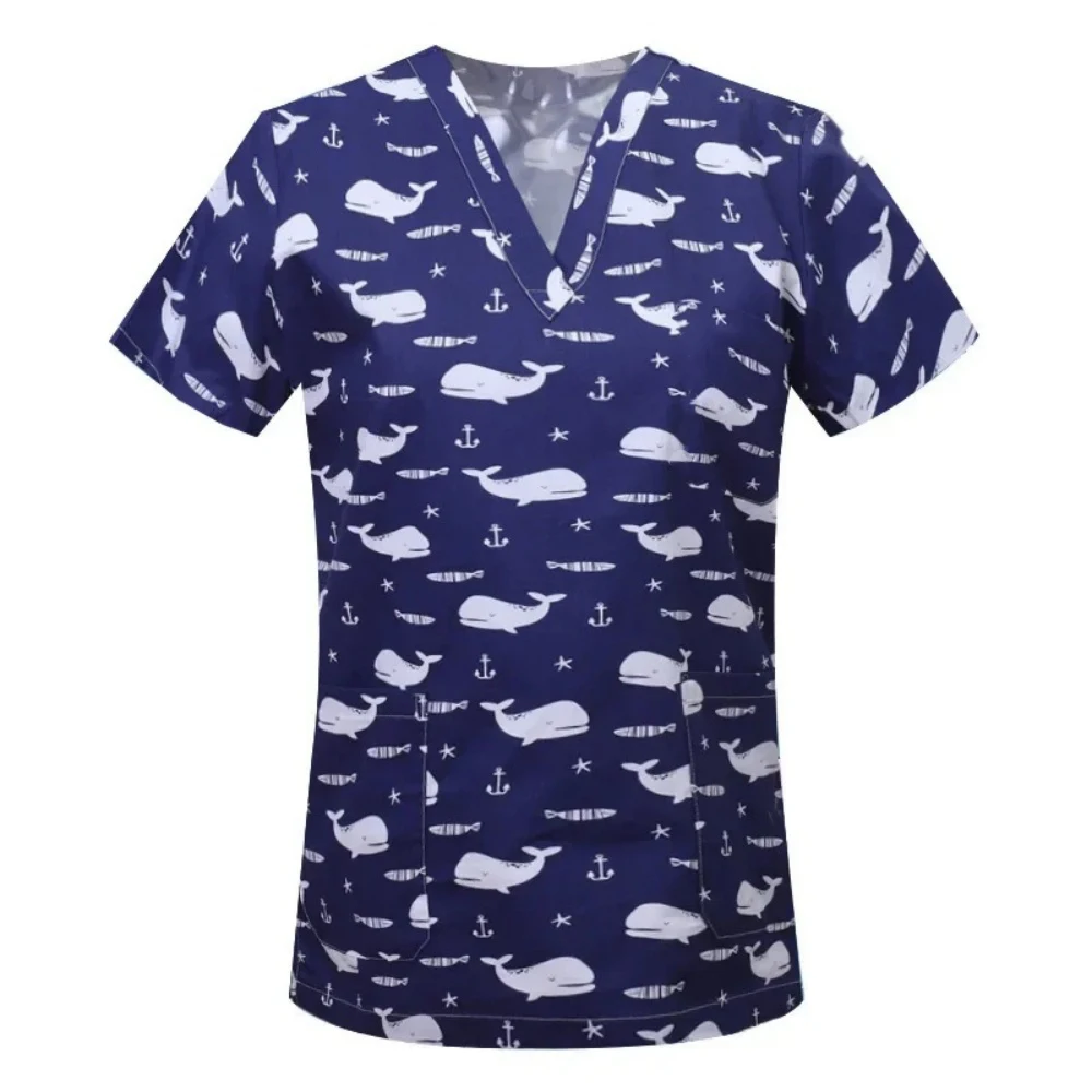 Medical Blouses High Quality Surgical Gowns Doctor Pediatric Nurse Nursing Scrub Cartoon Printed Veterinary Uniform Dental Silks