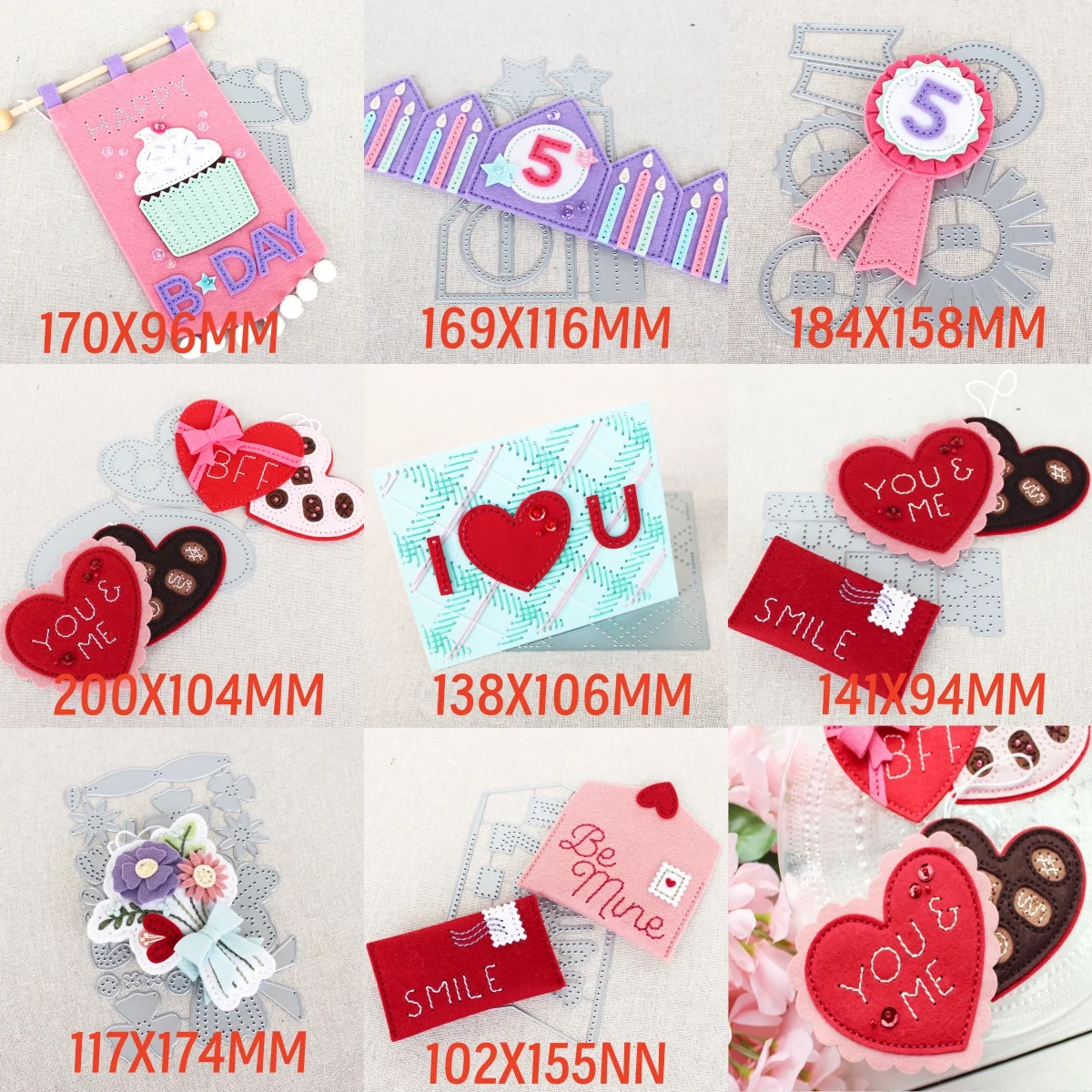 Colección del Día de San Valentín 2026, troqueles de corte de Metal para regalo de flores y corazón de amor para hacer tarjetas, álbum de papel en relieve para álbum de recortes