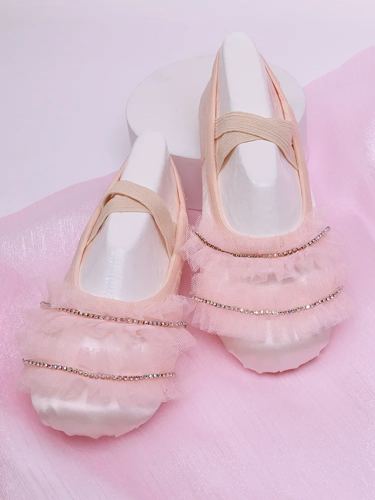 Girls' Dance Shoes Children's Soft Soled Training Ballet Shoes Baby Cute Stage Performances Cat Claw Shoes