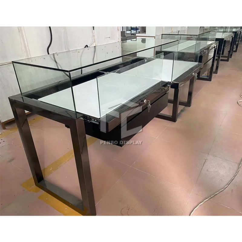 2025customized.Full Showcase With LED Lighting Glass Display Cabinets Tall Products Display Cases