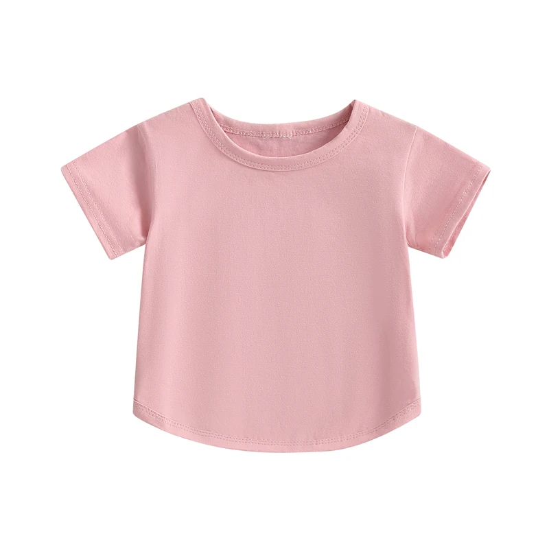 

Toddler Baby Girls Tshirt Top Blouse Plain Loose Short Sleeve Pullover Basic Tee Summer Baby Girl Casual Clothes