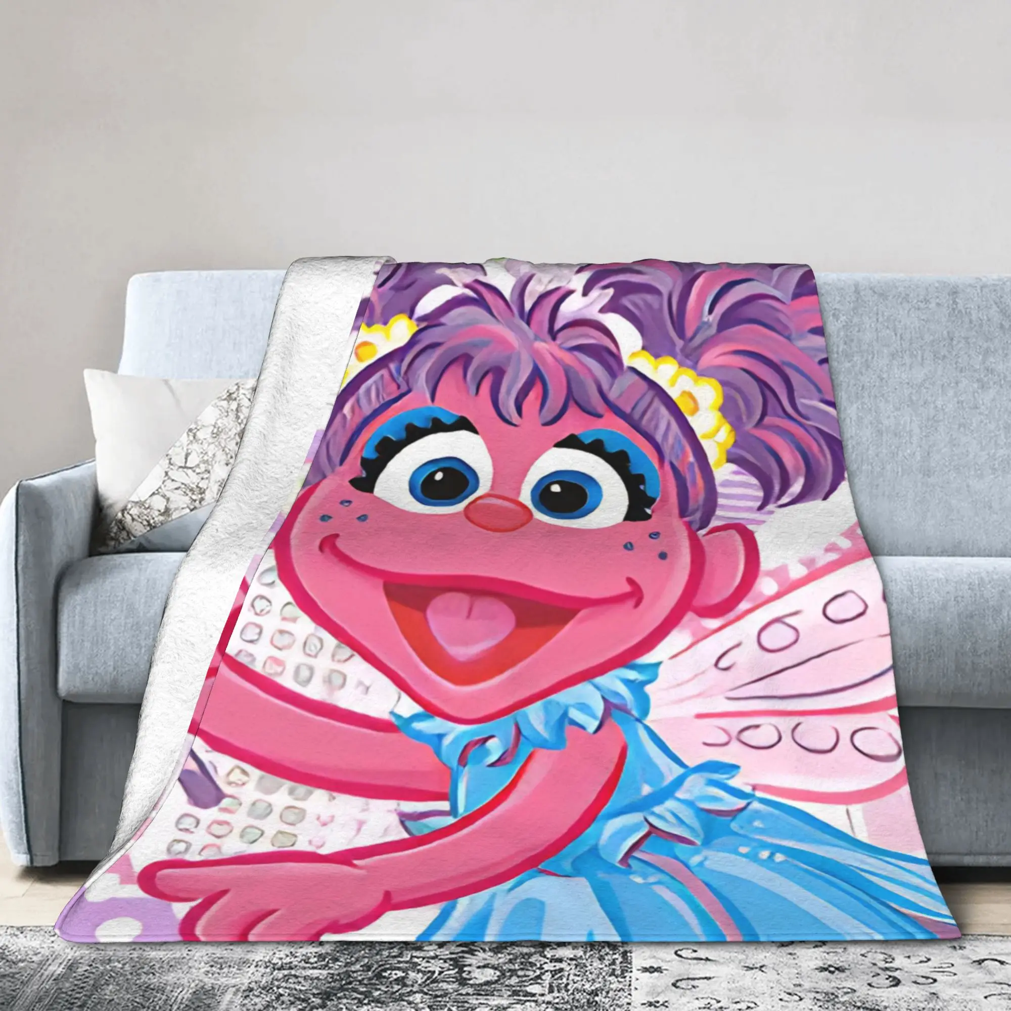 Sesames Streets  Blanket Cover Abby Cadabby Wool Throw Blanket Home Couch Decoration Soft Warm Bedspreads,