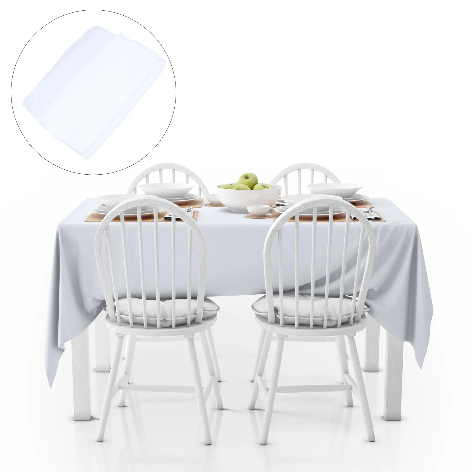 

Chiffon Tablecloth Ribbons Tea Cover Decorative Wedding Dining Room Reusable Practical Table Protection Function Table Flag